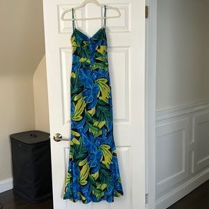 Runaway the label marlini blue floral maxi dress size S